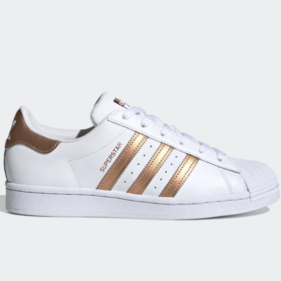 Adidas Rose Gold & White Superstar Sneakers - Picture 2 of 9